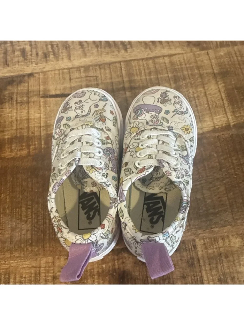Vans Off The Wall Shoes Shoes Size 8 Toddler Unicorn Canvas Sneakers White